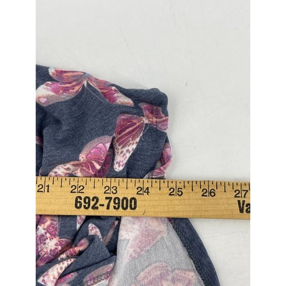 NWT CY Fashion Women's Blue Pink Butterfly Print Shirt Top Twist Front Size S - Picture 9 of 10